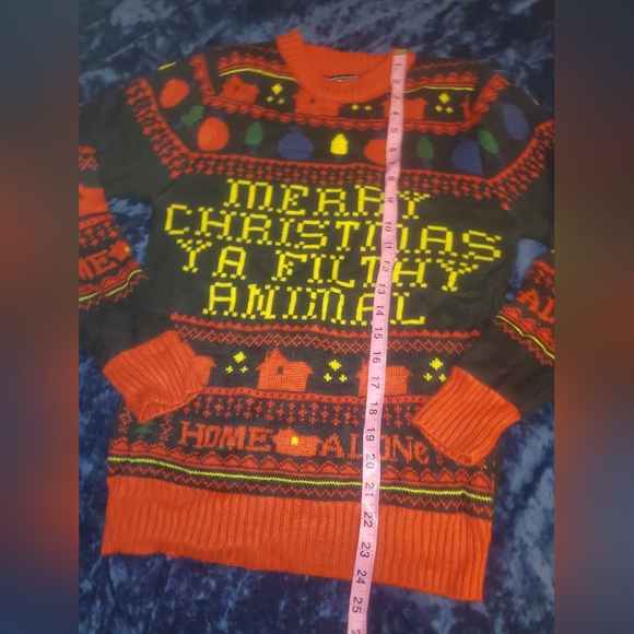 Home Alone Ugly Christmas Sweater, "Merry Christmas Ya Filthy Animal" Men's XS - Picture 5 of 7